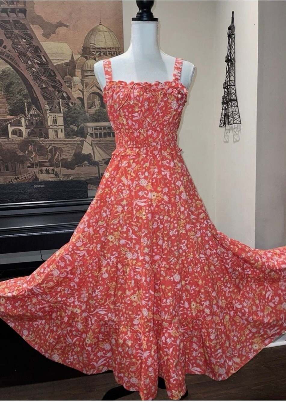 J.Crew Ruffle-Trim Tiered Maxi Dress in Sunny Blooms